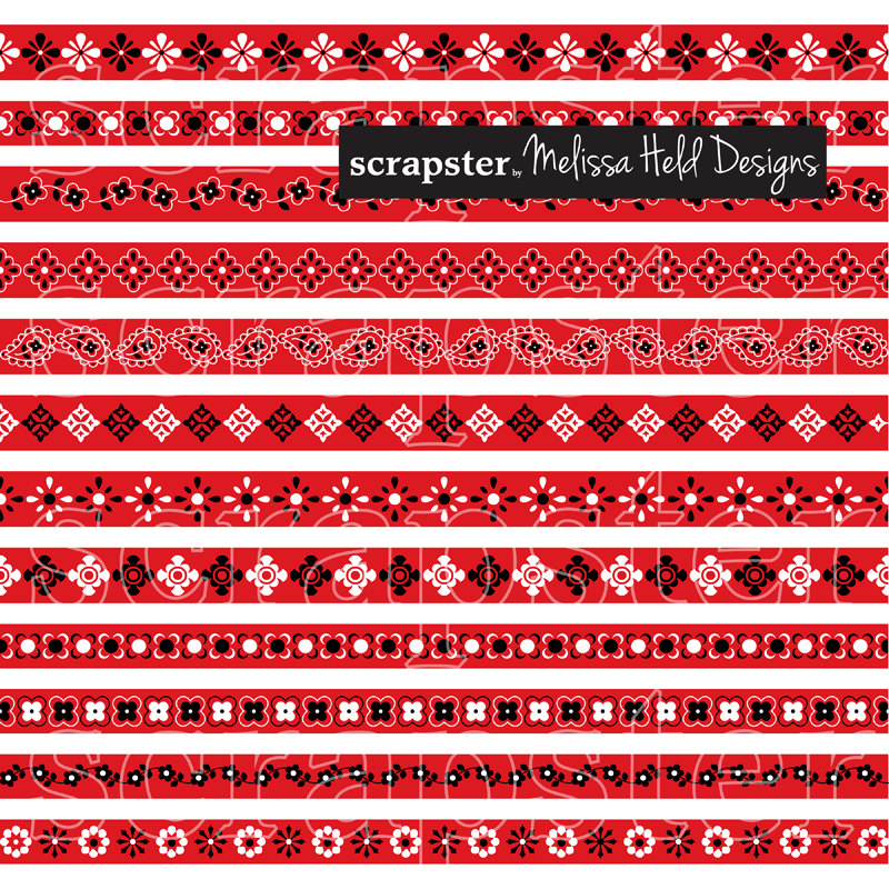 Bandana clipart border. Red patterns from scrapsterbymhdesigns