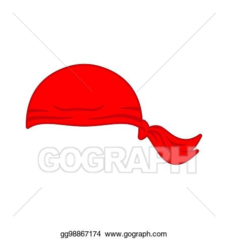 Vector art pirates red. Bandana clipart cap