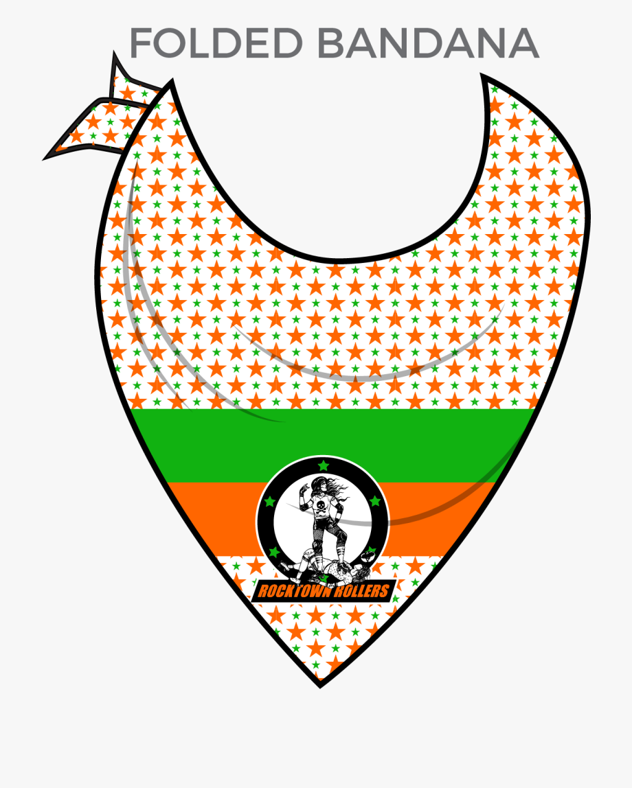 Rocktown rollers around neck. Bandana clipart draw