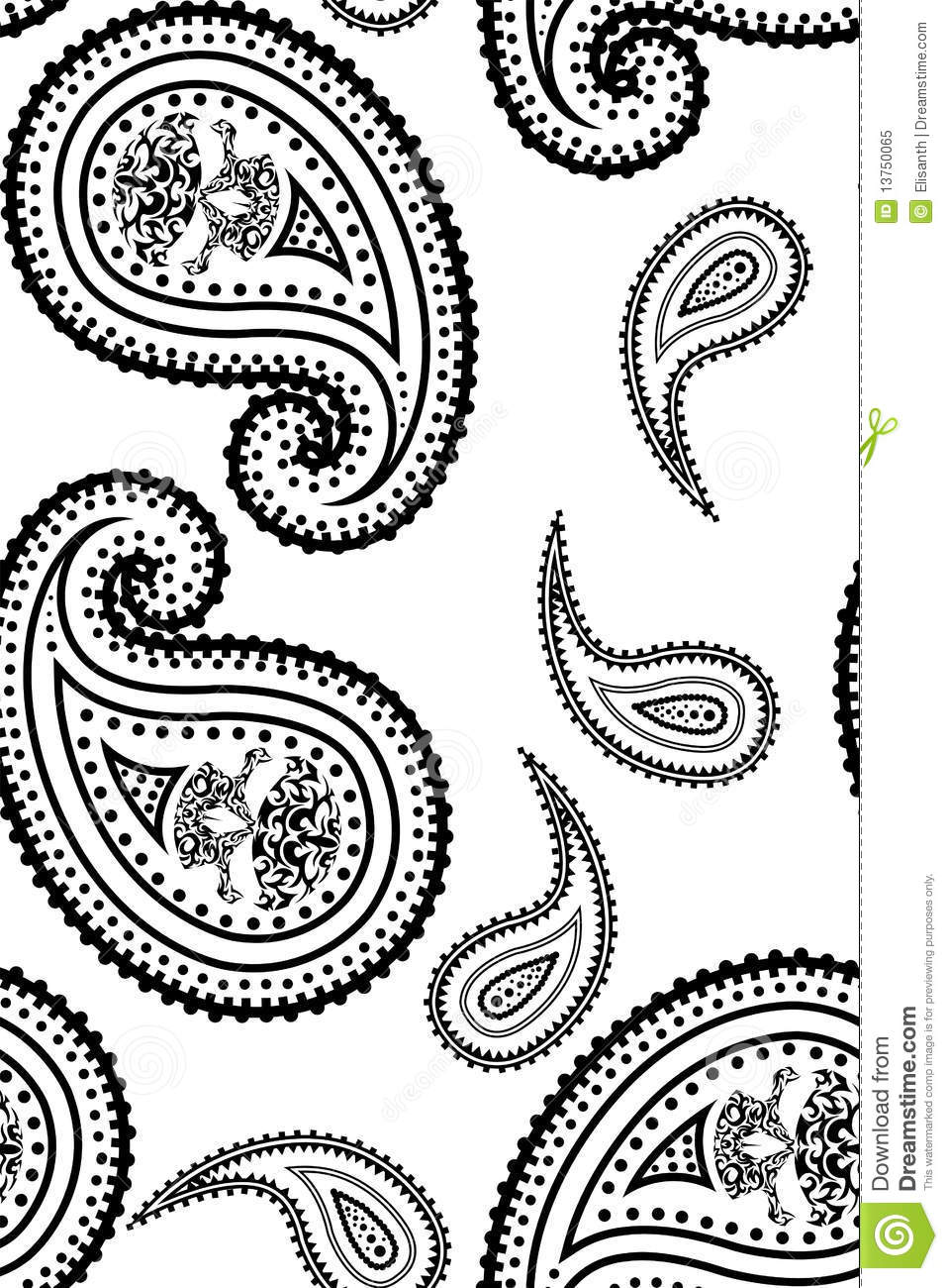 Paisley clipart bandana design. Detailed pattern 