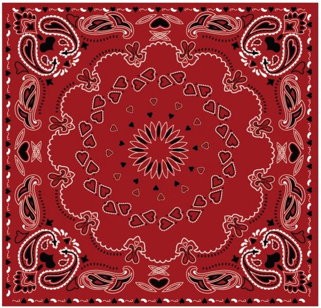 Bandana clipart paisley. Vermelha cora o padr