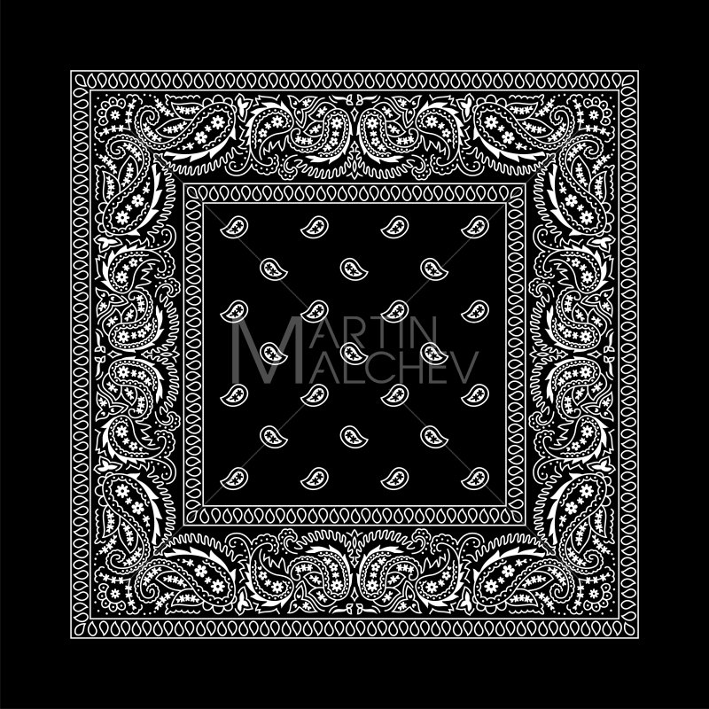 Black illustration bandanna western. Bandana clipart vector