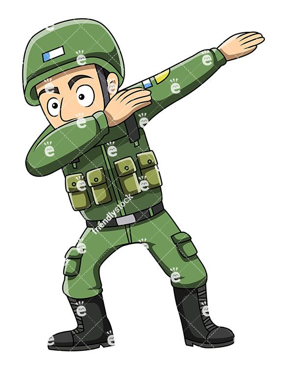 Dabbing soldier vector cartoon. Banjo clipart animated