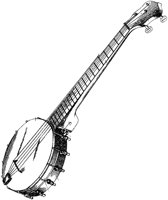 Banjo clipart banjo guitar. Rendered view of a