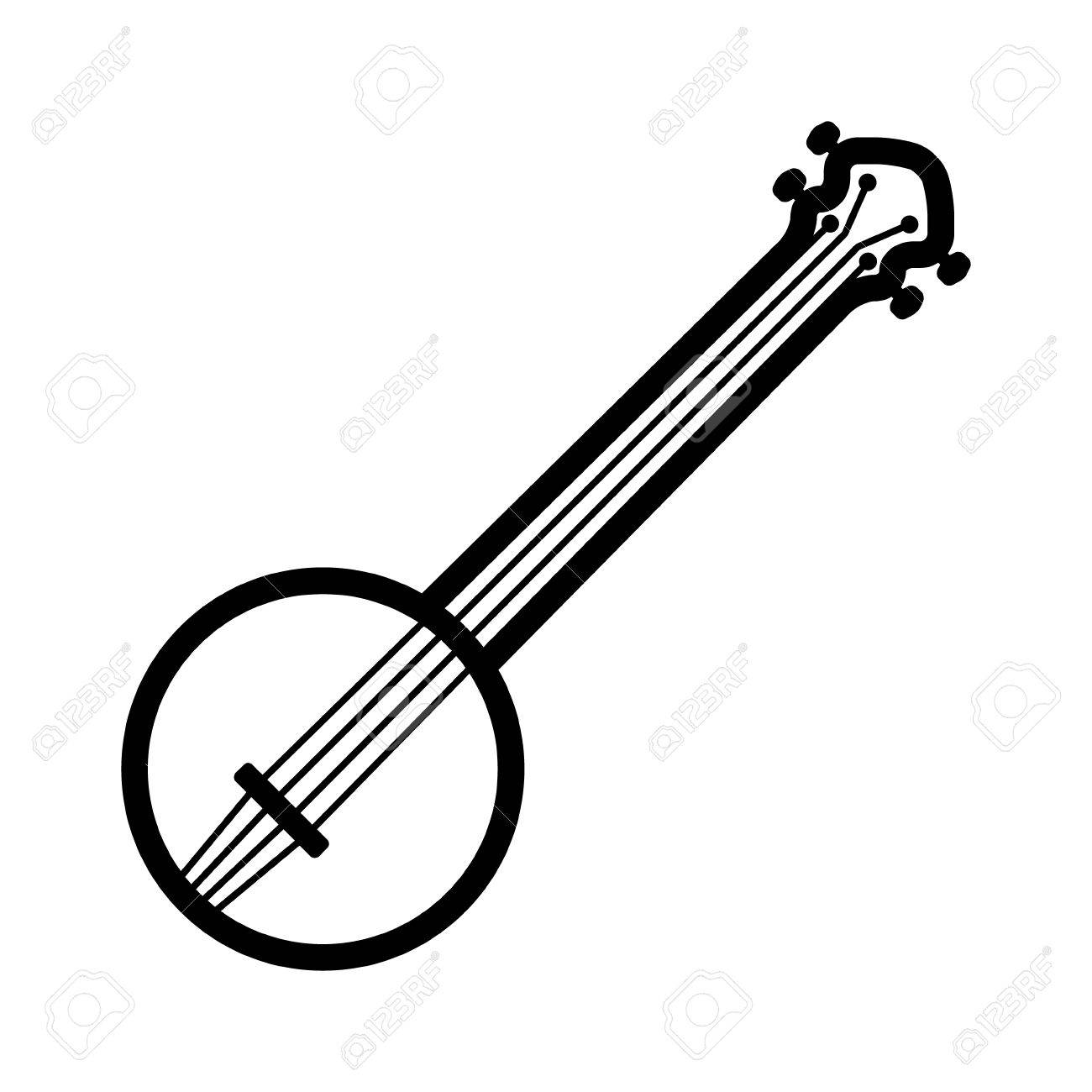 Cliparts free download best. Banjo clipart black and white