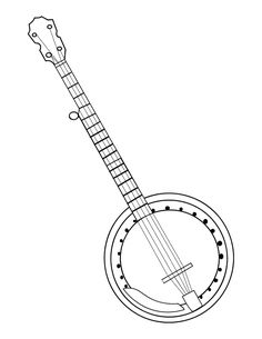 banjo clipart simple