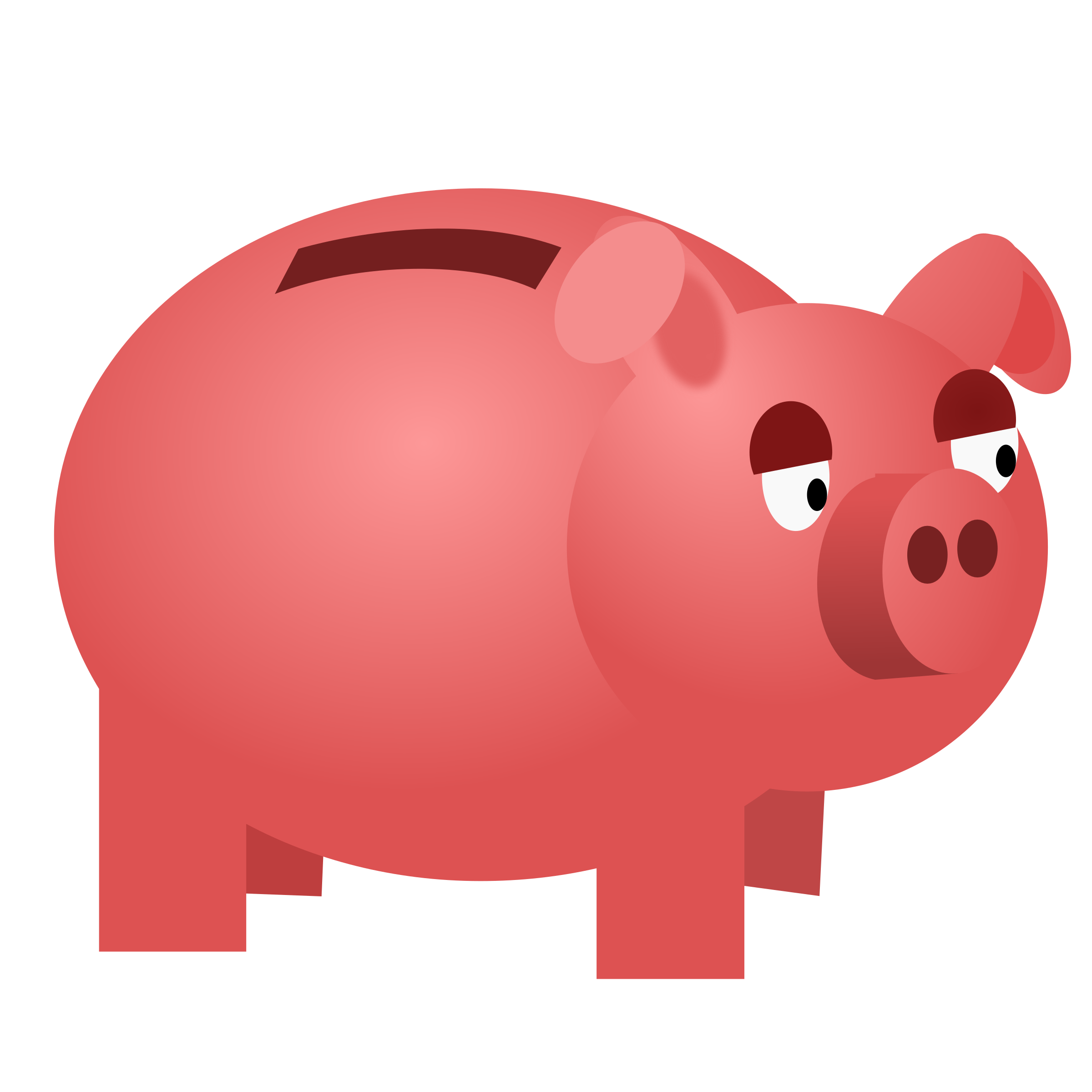 red clipart piggy bank