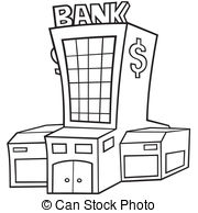 bank clipart black and white