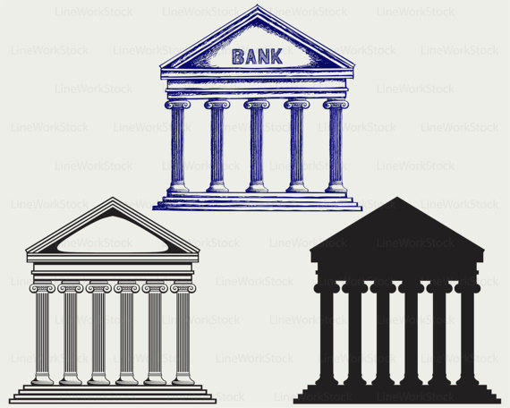 bank clipart silhouette