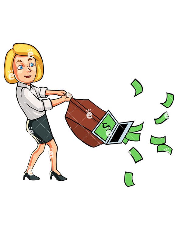 A businesswoman using vacuum. Banker clipart accountant