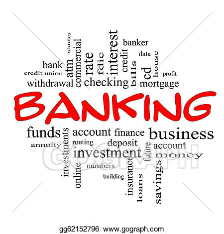 Stock illustration banking word. Banker clipart bank deposit
