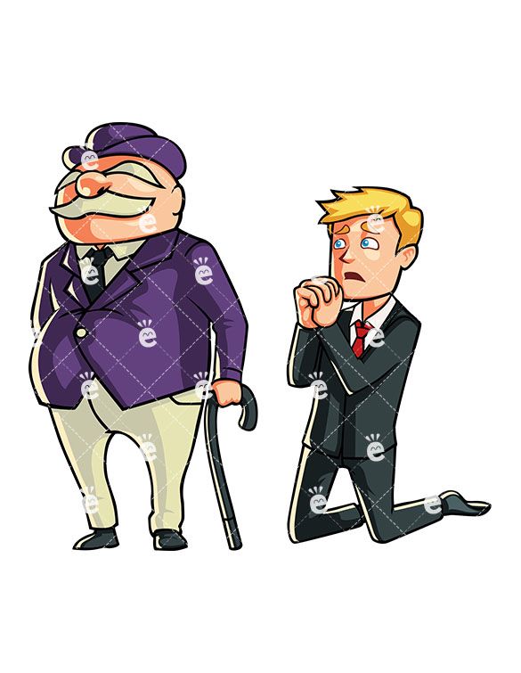 A businessman kneeling with. Banker clipart bank employee