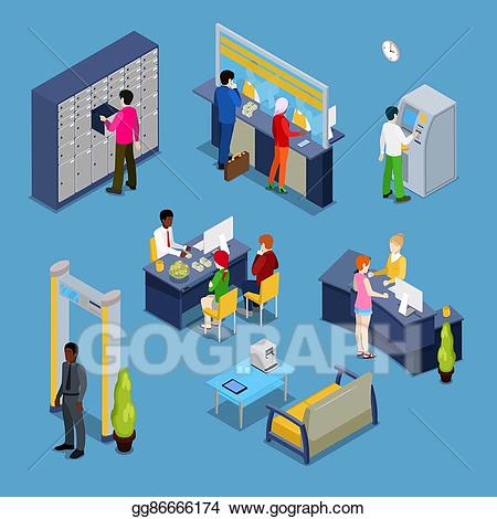 Banker clipart bank worker. Vector art services concept