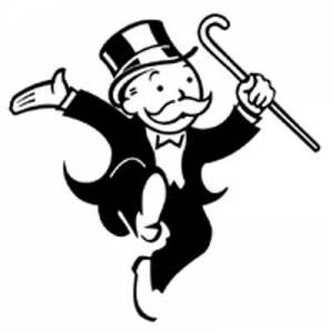 Kind of letters monopoly. Banker clipart black and white