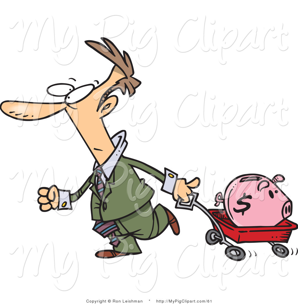 Banker clipart pig. Royalty free cartoon stock