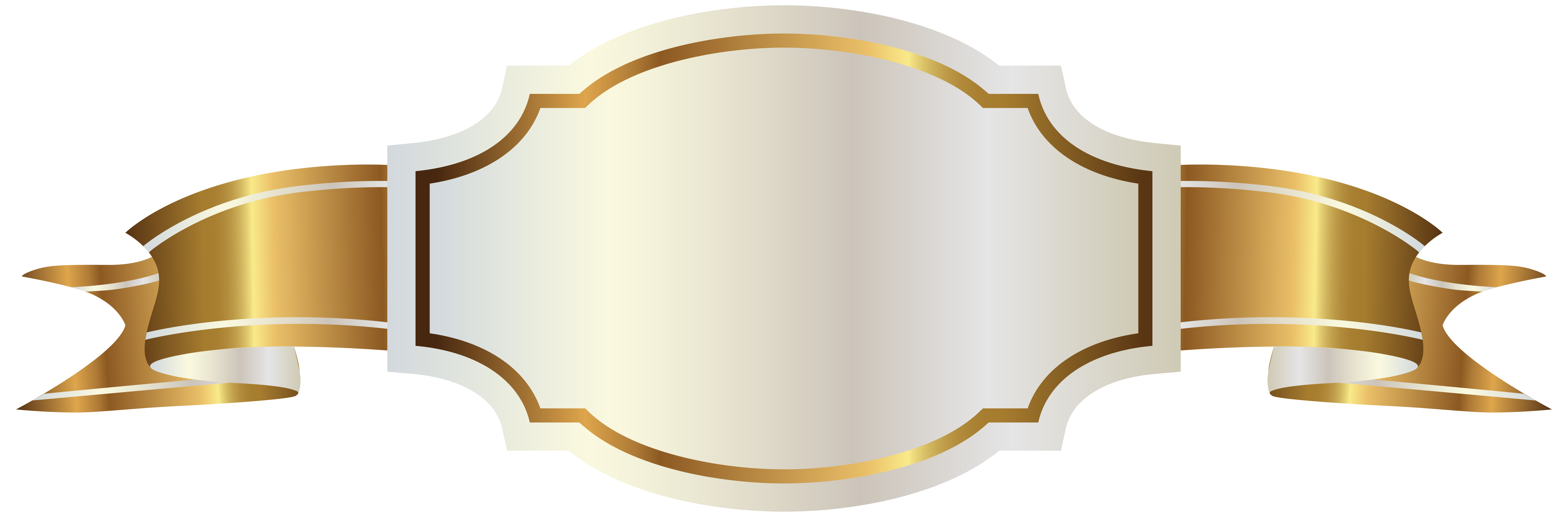 White and gold banner. Flags clipart label