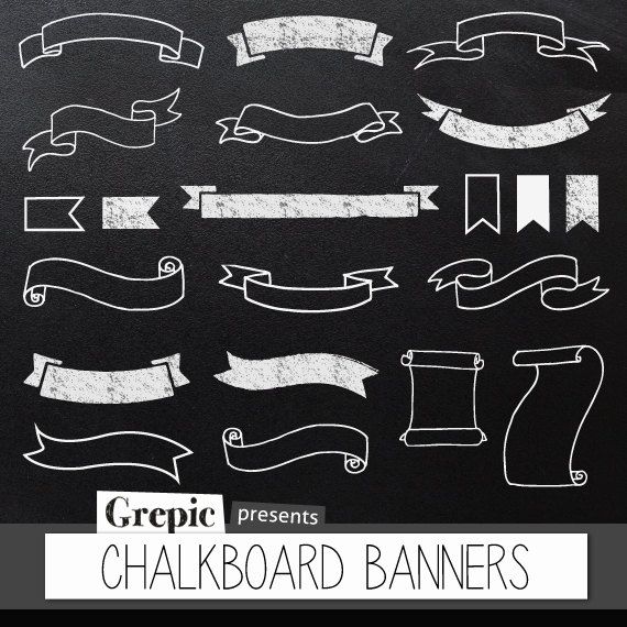 Banner clipart chalkboard. Banners digital by grepic