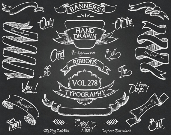Clip art banners with. Banner clipart chalkboard