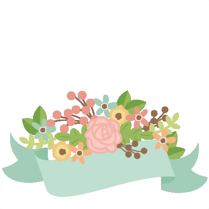 Banner clipart cute. Free flower with flowers