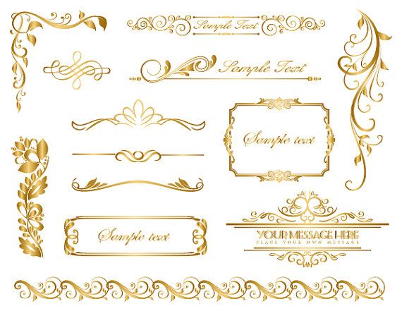 banner clipart filigree