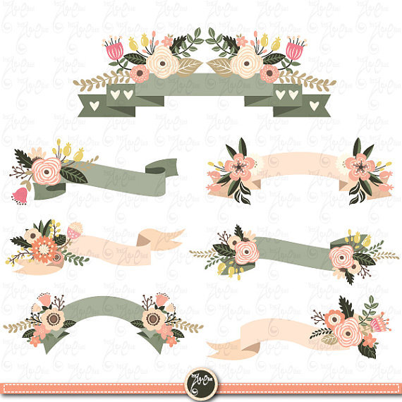 banners clipart floral