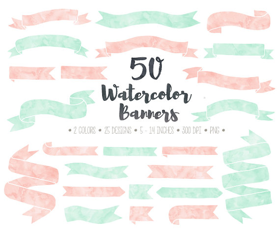 banner clipart watercolor