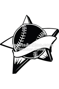 Vector softball ball banner. Banners clipart baseball