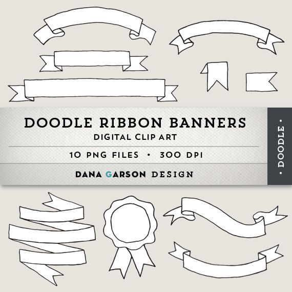 banners clipart doodle