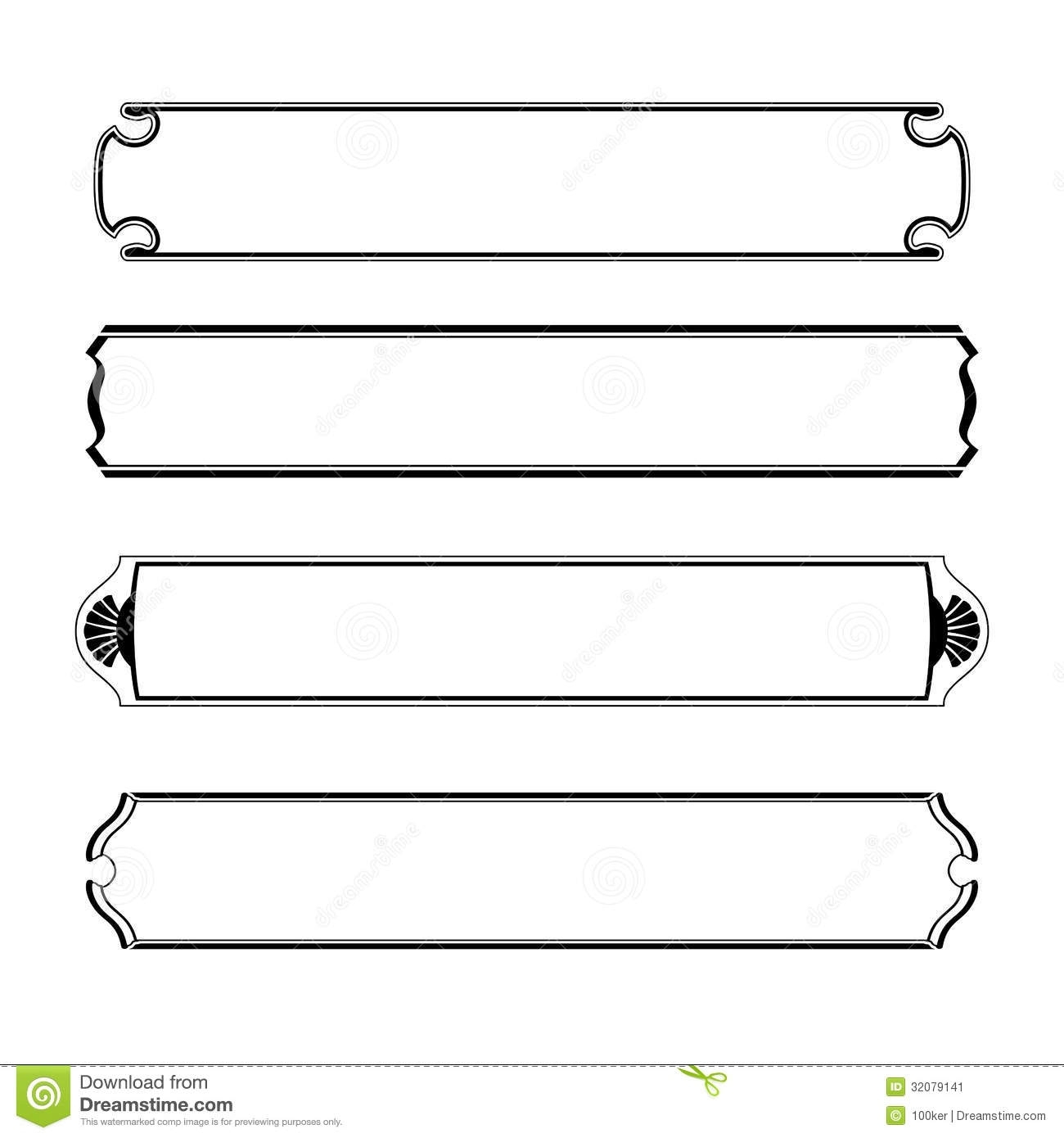 Straight blank banners scrapheap. Banner clipart outline