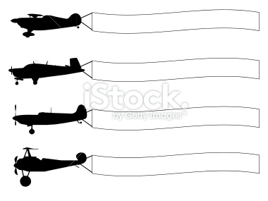 Biplane clipart banner. Silhouette banners at getdrawings