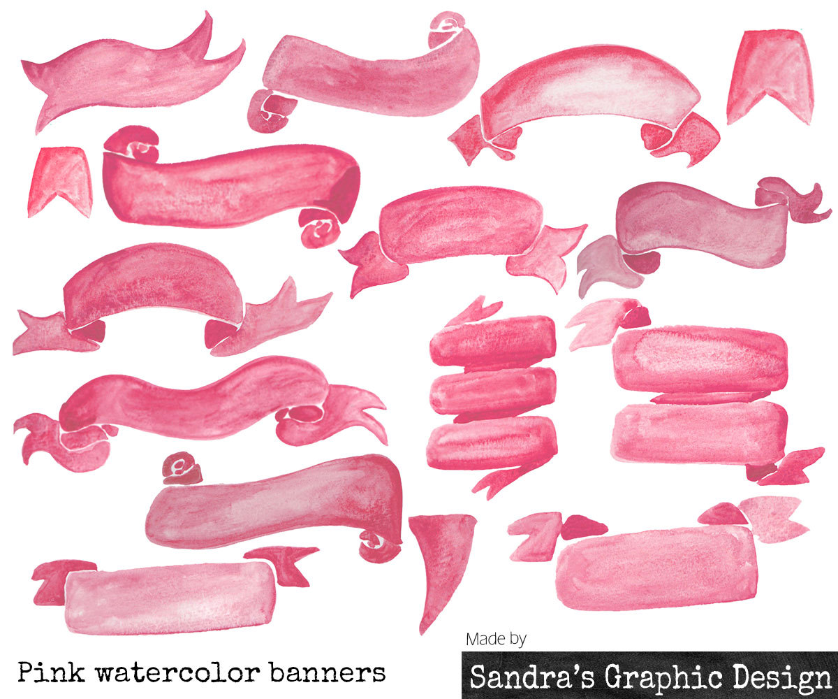 banners clipart watercolor