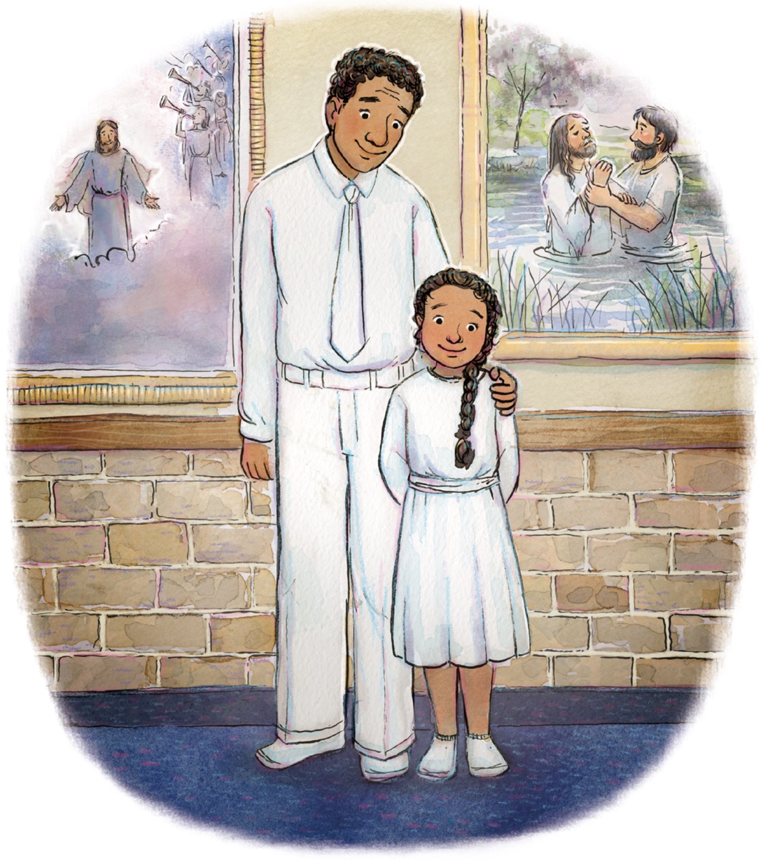 lds baptism clipart free