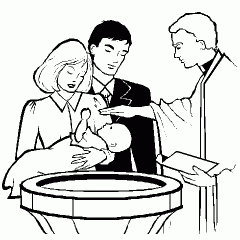 baptism clipart black and white