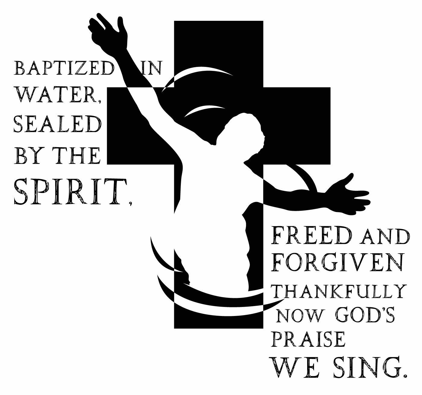 baptism clipart black and white