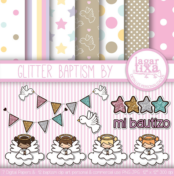 baptism clipart glitter