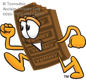 Chocolate running . Bar clipart cartoon