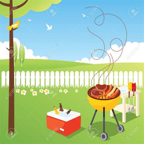 Summer fun or grilling. Barbecue clipart backyard bbq