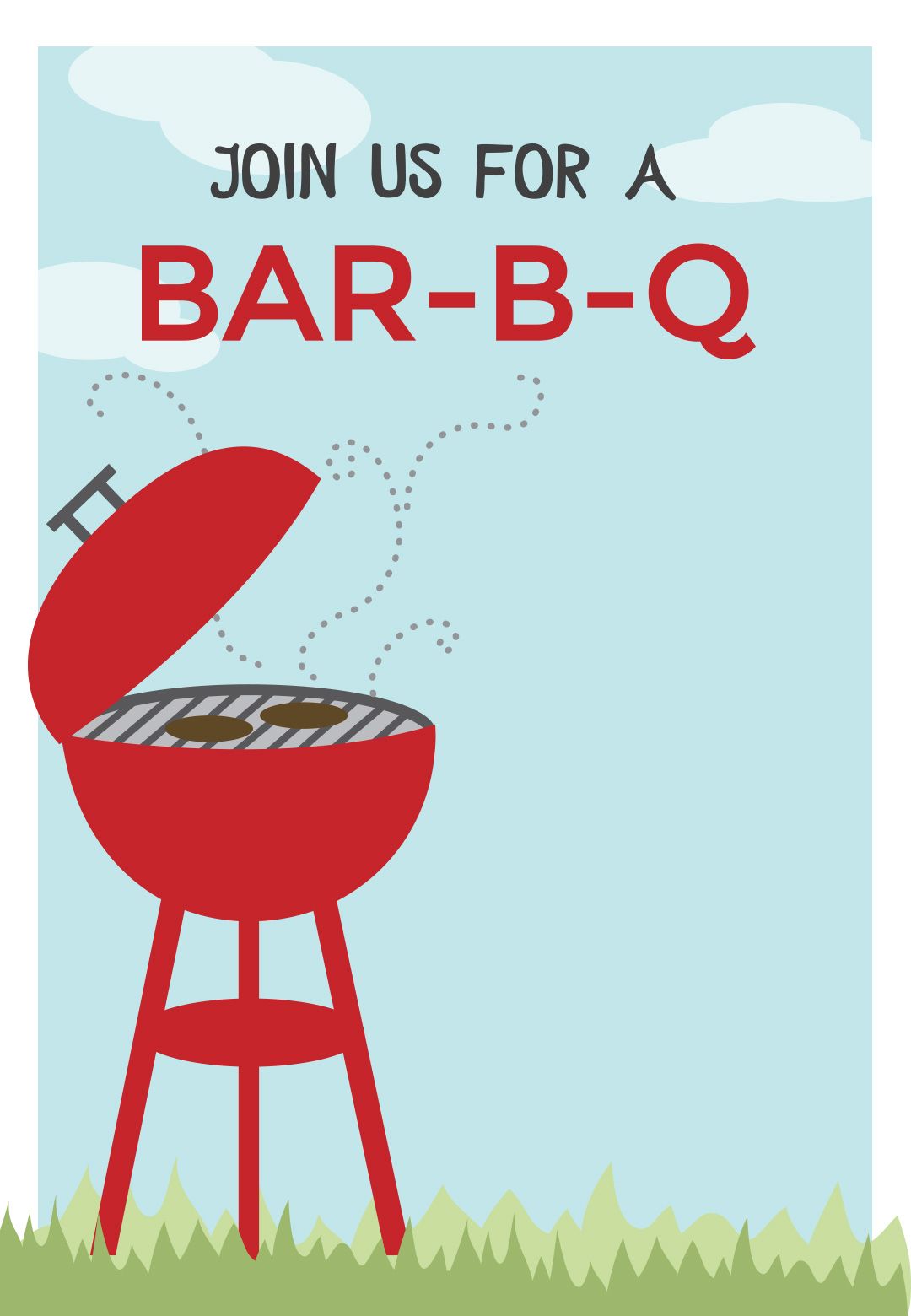 Free printable bbq invitation. Grill clipart party cookout