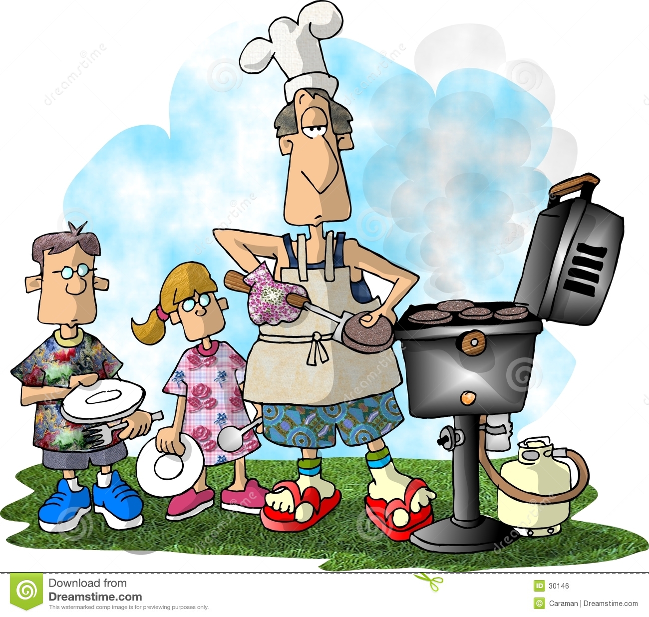 grilling clipart gathering