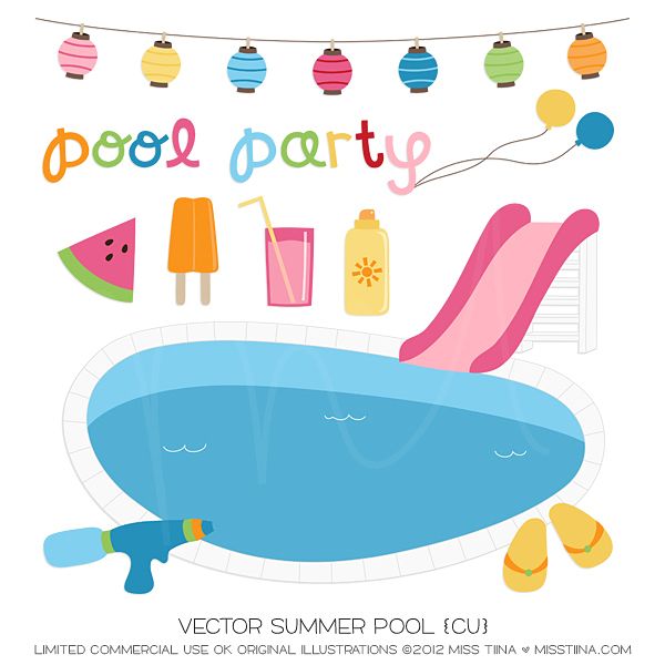 grilling clipart pool party