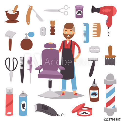 Barbershop hairdresser beard hipster. Barber clipart accessory