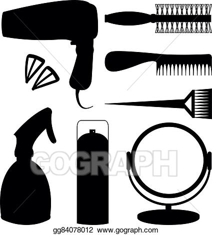 Vector art hair accessories. Barber clipart accessory