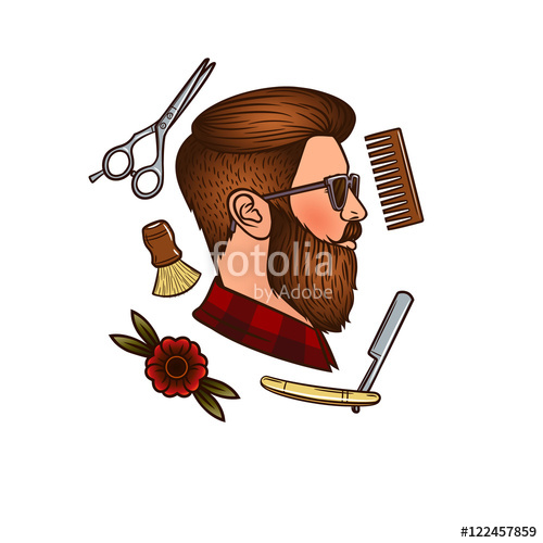 Barber clipart barber man. Vector s face in