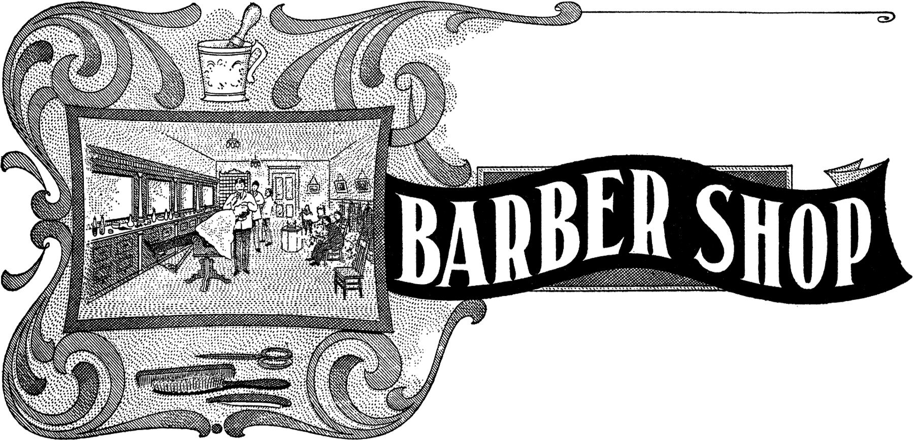 Vintage sign image the. Barber clipart barber shop