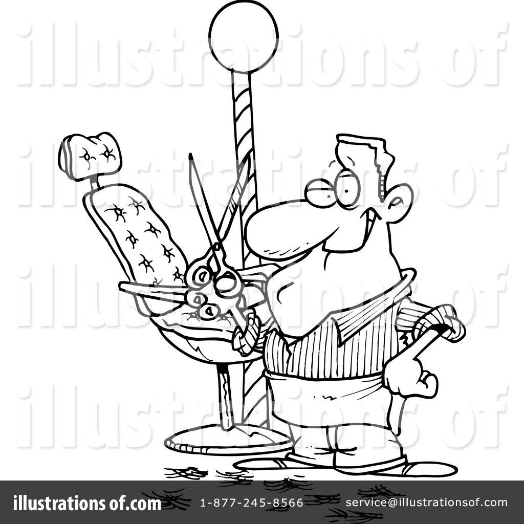 Illustration by toonaday royaltyfree. Barber clipart black and white