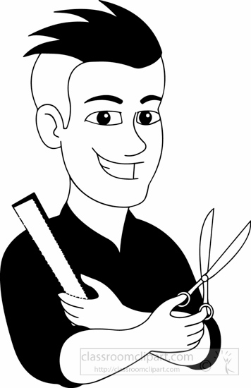 barber clipart black and white