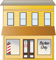  collection of shop. Barber clipart building