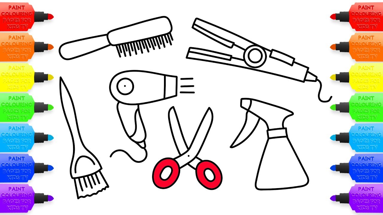 Exclusive scissors coloring how. Barber clipart colouring page