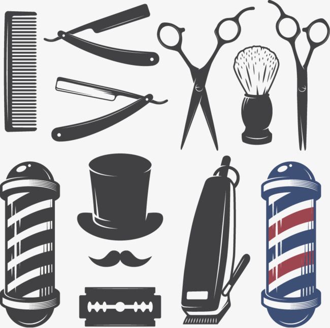 Vector tools scissors comb. Barber clipart file