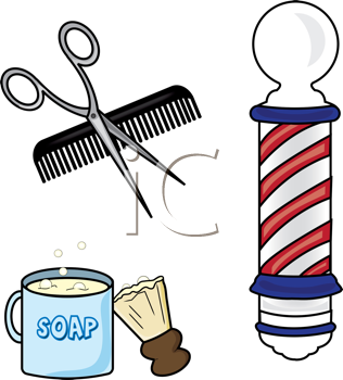 Royalty free image of. Barber clipart item